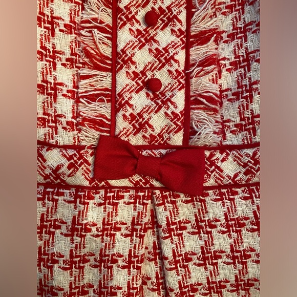Luli And Me Girls’ red and white tweed Cap Sleeve Dress, Size 2T - Picture 5 of 7